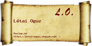 Létai Oguz névjegykártya